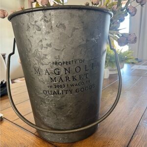 Magnolia Market Gray Metal Bucket